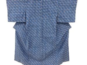 幾何学模様織り出し手織り紬着物